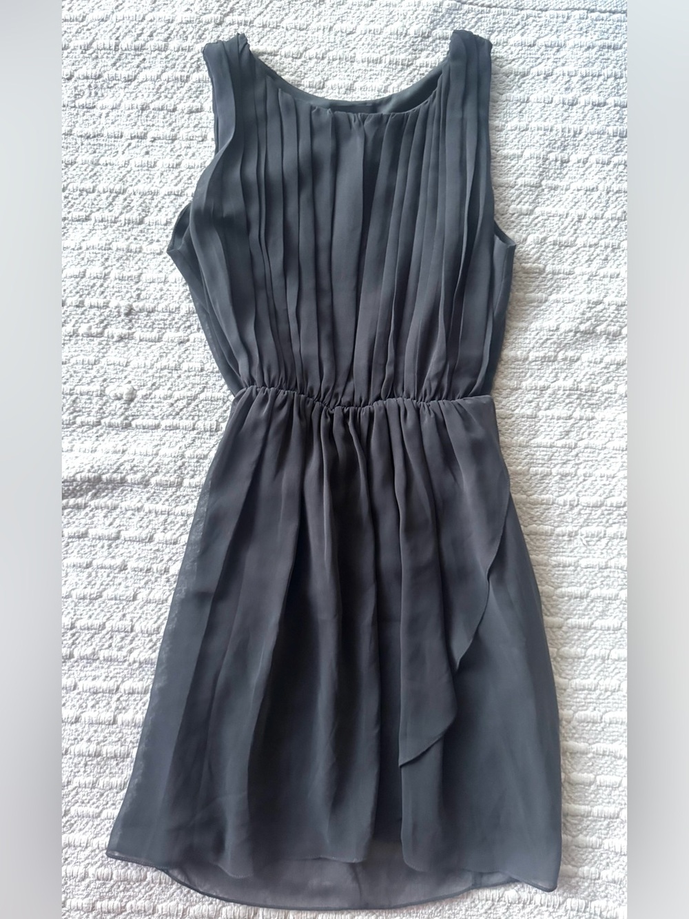 Greylin Chiffon Mini Dress Classic Sleeveless Pleated Waist Dress